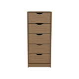 Basilea Tall Narrow Dresser with Five Pull-Out Drawers, Compact Storage Solution for Bedroom, Living Room, or Hallway, Ideal for Organizing Clothes, Accessories, and Personal Items