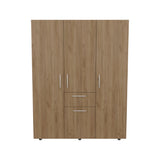 Bariloche High Bedroom Storage Armoire Wardrobe Console Spacious and Functional Design Featuring Four Hinged Doors One Exterior Drawer and Three Interior Hanging Rods for Ultimate Organization