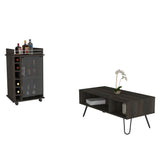 TUHOME Barstow 2-Piece Living Room Set with Storage Cabinet and Open Shelf Organizer, Modern Small-Space Furniture for Living Room, Entryway or Office, 35"H x 21.6"W x 16.3"D, Espresso