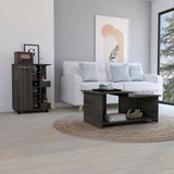 TUHOME Irvine 2-Piece Living Room Set with Storage Cabinet and Open Shelf Organizer, Modern Small-Space Furniture for Living Room, Entryway or Office, 32.32"H x 23.62"W x 14.76"D, Espresso