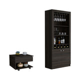 Cheshire 2 Piece Living Room Set, Bar Cabinet + Coffee Table, Carbon Espresso Finish