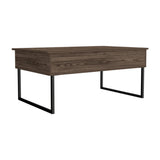 Stockton 2 Piece Living Room Set, Bar Cart + Coffee Table, Dark Brown Finish