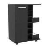 TUHOME Vassel 2-Piece Living Room Set with Storage Cabinet and Open Shelf Organizer, Modern Small-Space Furniture for Living Room, Entryway or Office, 32.32"H x 23.62"W x 14.76"D, Black/Espresso