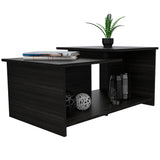 TUHOME Irvine 2-Piece Living Room Set with Storage Cabinet and Side Table, Modern Compact Furniture for Entryways, Living Rooms and Home Organization, 32.32"H x 23.62"W x 14.76"D, Espresso/Black