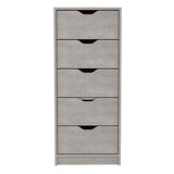 TUHOME Basilea Tall Dresser with Five Smooth Pull-Out Drawers, Slim Vertical Storage System for Clothes and Accessories, Space-Saving Modern Organizer Ideal for Bedrooms, Closets and Compact Living Areas