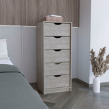 TUHOME Basilea Tall Dresser with Five Smooth Pull-Out Drawers, Slim Vertical Storage System for Clothes and Accessories, Space-Saving Modern Organizer Ideal for Bedrooms, Closets and Compact Living Areas