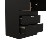 TUHOME Lisboa 2-Door Armoire with Double Door Storage, Two Spacious Drawers, Concealed Hanging Rod and Vertical Freestanding Wardrobe for Bedroom, Living Room, Kitchen or Garage Organization