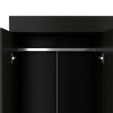 Tuhome Denver Adjustable Armoire with Rods, Double Door Cabinet, Three Drawers, Two Shelves, Modern Storage Solution for Bedroom and Closet