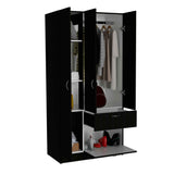 Tuhome Primavera Armoire with Double Door Cabinets, One Drawer, Metal Rod, Five Shelves, Modern and Practical Storage Solution for Bedroom or Closet