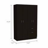 Tuhome Vaupes Armoire with Double Door Cabinet, One Drawer, Five Interior Shelves, Hanging Rod, and Pull-Down Door for Organized Storage Solution