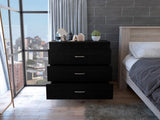 Tuhome Melia Three-Drawer Dresser with Modern Superior Top Surface, Sleek Metal Hardware, Spacious Storage Compartments, Contemporary Minimalist Bedroom Organizer for Clothing, Accessories, and Everyday Essentials
