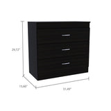 Tuhome Melia Three-Drawer Dresser with Modern Superior Top Surface, Sleek Metal Hardware, Spacious Storage Compartments, Contemporary Minimalist Bedroom Organizer for Clothing, Accessories, and Everyday Essentials