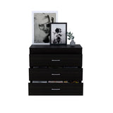 Tuhome Melia Three-Drawer Dresser with Modern Superior Top Surface, Sleek Metal Hardware, Spacious Storage Compartments, Contemporary Minimalist Bedroom Organizer for Clothing, Accessories, and Everyday Essentials