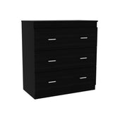 Tuhome Georgia Three-Drawer Dresser with Modern Metal Handles, Spacious Storage Compartments, Contemporary Superior Top Surface, Functional Bedroom Organizer for Clothing, Accessories, and Everyday Essentials
