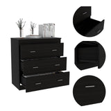 Tuhome Georgia Three-Drawer Dresser with Modern Metal Handles, Spacious Storage Compartments, Contemporary Superior Top Surface, Functional Bedroom Organizer for Clothing, Accessories, and Everyday Essentials