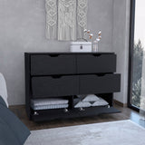 Tuhome Basilea 4-Drawer Dresser with Two Lower Cabinets for Shoes and Accessories, Spacious Bedroom Storage Organizer with Wide Top Surface, Modern Functional Design for Clothes, Footwear and Daily Essentials