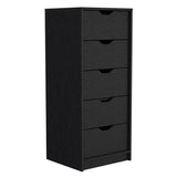 Tuhome Basilea 5-Drawer Tall Dresser with Slim Space-Saving Vertical Storage, Modern Pull-Out Drawer System for Clothes and Accessories, Durable Bedroom Organization Cabinet with Elegant Contemporary Design