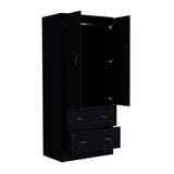 Taly 2-Door Armoire with Two Drawers and Hanging Rod, Spacious Wardrobe Storage Cabinet for Clothing, Accessories and Daily Essentials, Functional Vertical Closet Organizer for Bedrooms and Dressing Spaces
