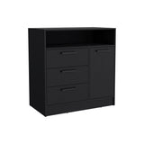 TUHOME Omaha Multi-Storage Dresser with Three Spacious Drawers, Single Door Cabinet, Interior Shelves and Contemporary Pull Handles Offering Compact Home Organization and Durable Engineered Wood Construction