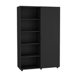 Eco 72" High 6-Tier Shelf One-Door Cabinet Armoire With Two Hanging Rods