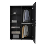 Eco Tall and Efficient Two-Door Freestanding Armoire Storage Solution Slim Vertical Design Perfect for Organizing Clothes Linens or Accessories in Tight Compact Bedroom Spaces