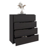 Zoe Freestanding Compact Dresser with Four Storage Drawers and Superior Top, Bedroom Storage Option