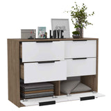 Tuhome Kaia 4 Drawers Dresser with Superior Top, Two Cabinets, Modern Design, Ample Storage for Bedroom Organization