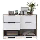 Tuhome Kaia 4 Drawers Dresser with Superior Top, Two Cabinets, Modern Design, Ample Storage for Bedroom Organization