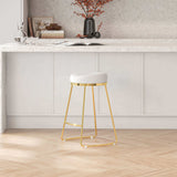 Jane 26" Luxury Ivory Upholstered Stool