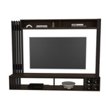 TUHOME Bremmen Entertainment Center with TV Panel, Open Shelving and Concealed Storage Compartment, Modern Media Console for Organized Living Rooms or Bedrooms, Functional Display and Device Organization for Contemporary Homes