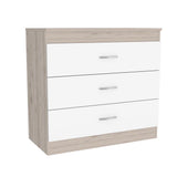 Tuhome Melia Three-Drawer Dresser with Modern Superior Top Surface, Sleek Metal Hardware, Spacious Storage Compartments, Contemporary Minimalist Bedroom Organizer for Clothing, Accessories, and Everyday Essentials