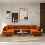 Brooke Orange Velvet U Shape Corner Sofa