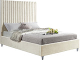 Candace Acrylic Contemporary Bed - Elegant Velvet Design with Deep Tufting & Sturdy Wood Frame