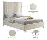 Candace Acrylic Contemporary Bed - Elegant Velvet Design with Deep Tufting & Sturdy Wood Frame