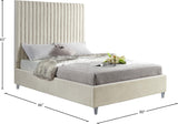 Candace Acrylic Contemporary Bed - Elegant Velvet Design with Deep Tufting & Sturdy Wood Frame