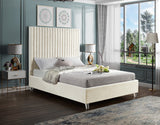 Candace Acrylic Contemporary Bed - Elegant Velvet Design with Deep Tufting & Sturdy Wood Frame
