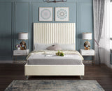 Candace Acrylic Contemporary Bed - Elegant Velvet Design with Deep Tufting & Sturdy Wood Frame