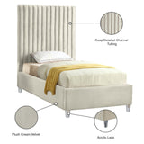 Candace Acrylic Contemporary Bed - Elegant Velvet Design with Deep Tufting & Sturdy Wood Frame