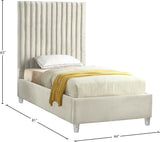 Candace Acrylic Contemporary Bed - Elegant Velvet Design with Deep Tufting & Sturdy Wood Frame