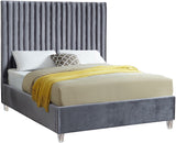 Candace Acrylic Contemporary Bed - Elegant Velvet Design with Deep Tufting & Sturdy Wood Frame