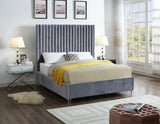Candace Acrylic Contemporary Bed - Elegant Velvet Design with Deep Tufting & Sturdy Wood Frame