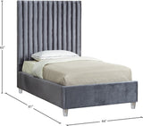 Candace Acrylic Contemporary Bed - Elegant Velvet Design with Deep Tufting & Sturdy Wood Frame