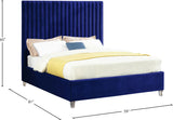 Candace Acrylic Contemporary Bed - Elegant Velvet Design with Deep Tufting & Sturdy Wood Frame