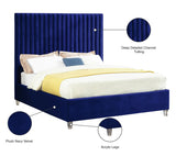 Candace Acrylic Contemporary Bed - Elegant Velvet Design with Deep Tufting & Sturdy Wood Frame
