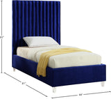 Candace Acrylic Contemporary Bed - Elegant Velvet Design with Deep Tufting & Sturdy Wood Frame