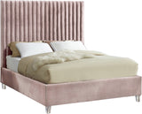 Candace Acrylic Contemporary Bed - Elegant Velvet Design with Deep Tufting & Sturdy Wood Frame