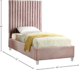 Candace Acrylic Contemporary Bed - Elegant Velvet Design with Deep Tufting & Sturdy Wood Frame