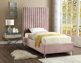 Candace Acrylic Contemporary Bed - Elegant Velvet Design with Deep Tufting & Sturdy Wood Frame