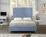 Candace Acrylic Contemporary Bed - Elegant Velvet Design with Deep Tufting & Sturdy Wood Frame