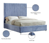 Candace Acrylic Contemporary Bed - Elegant Velvet Design with Deep Tufting & Sturdy Wood Frame